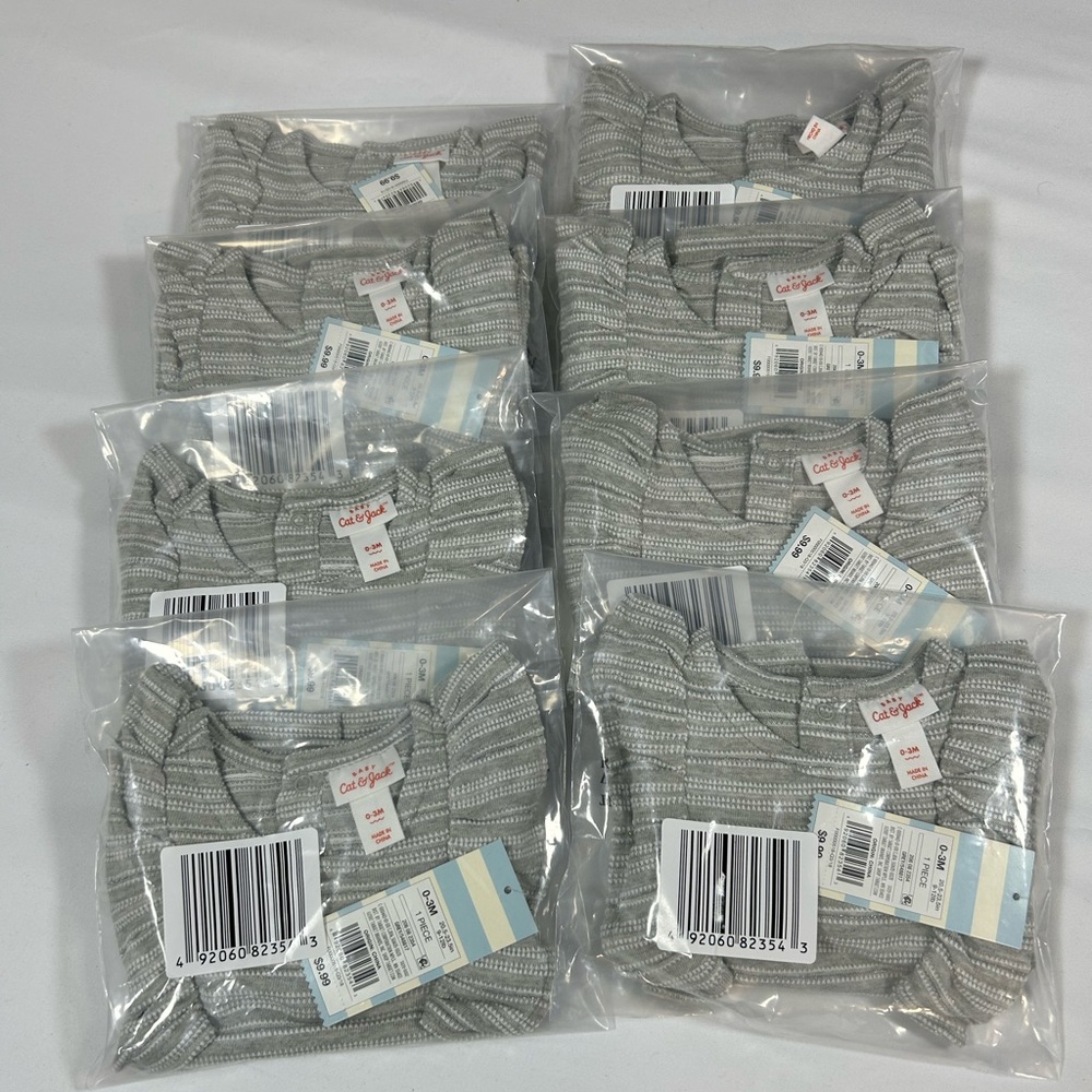 NIB Cat & Jack Girls Shirt 0-3M 8pcs - Picture 2 of 7